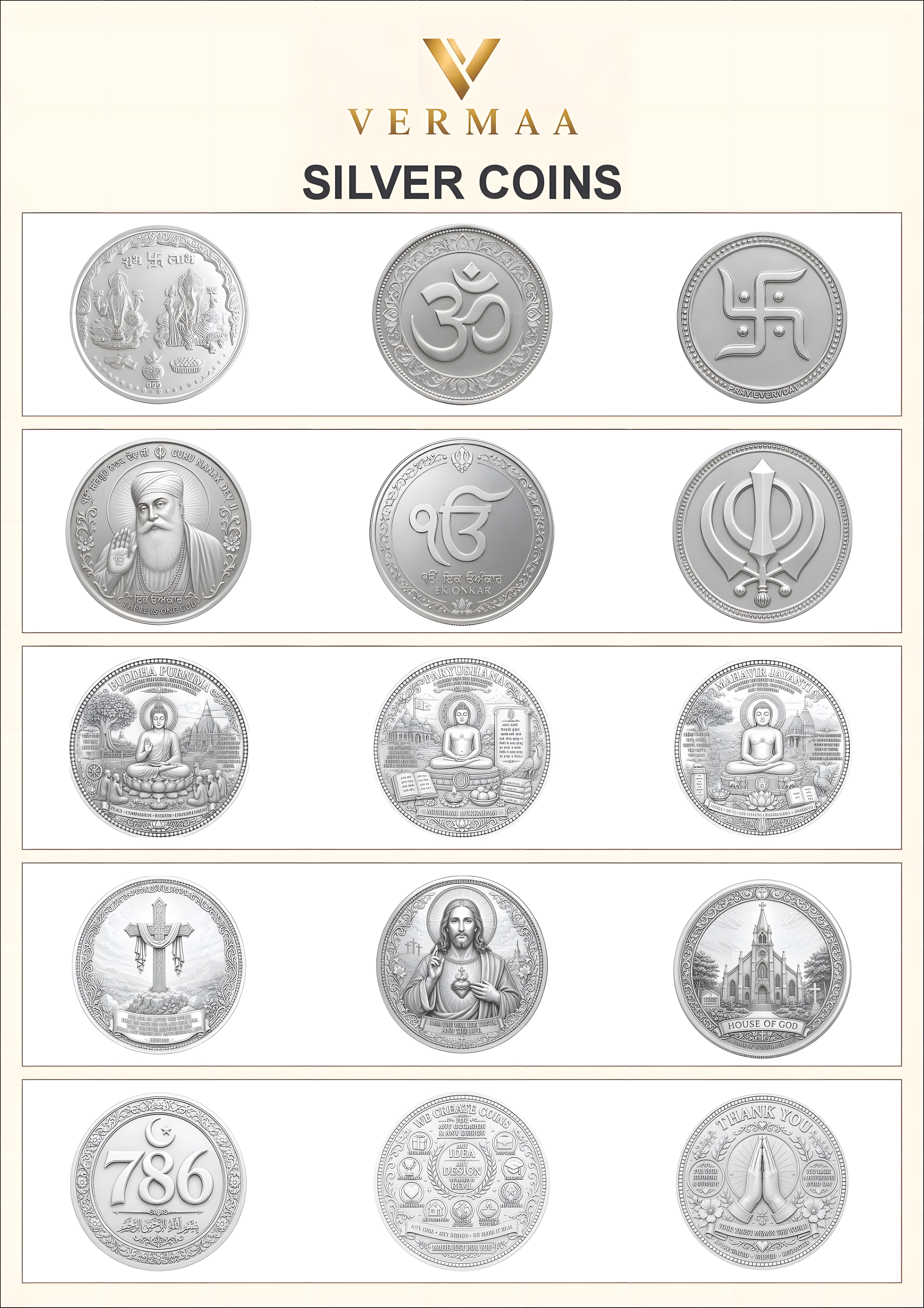 Vermaa Religious & Custom Silver Coins